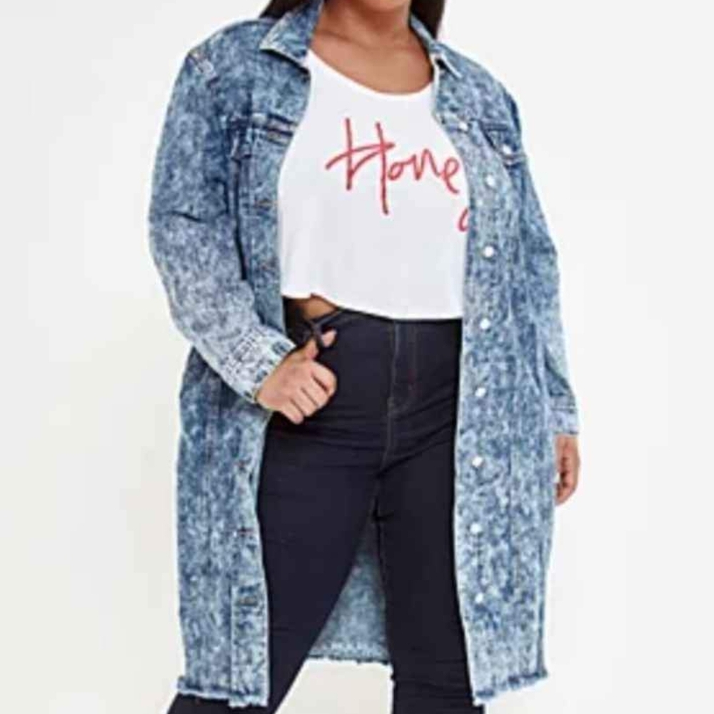 Blue Denim Maxi Jacket